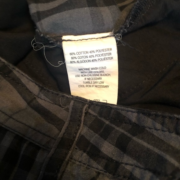 Mens Vans 100% Cotton Gray Black Plaid Frayed Hem Shorts 32 - Picture 11 of 12